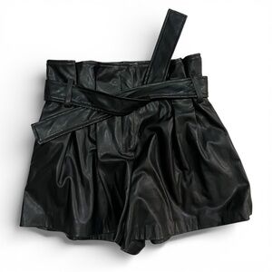 DO+BE High Waist Black Leather Shorts